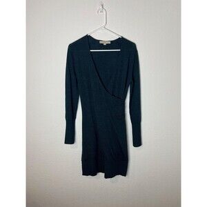 LOFT Sweater Dress Womens Small Merino Wool Blend Wrap Long Sleeve Pullover
